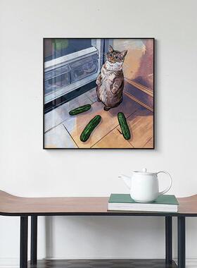 猫咪物语装饰画北欧可爱萌宠客厅卧室挂画儿童房动物搞怪温馨壁挂