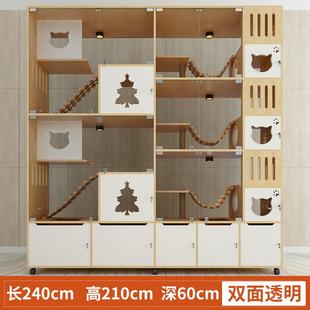 正品 三层宫格双玻 面加厚实木猫舍展示柜五商寄用猫屋养繁育猫柜