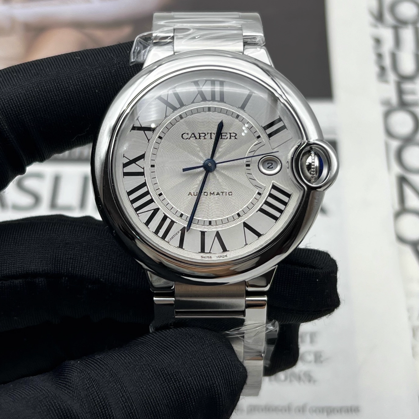 新款盒证98新 卡地亚蓝气球系列精钢自动机械表42MM男表WSBB0049