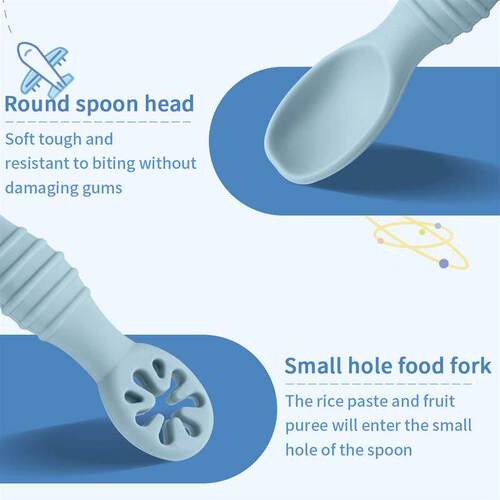Silicone spoon baby food spoon 硅胶勺子婴儿辅食勺