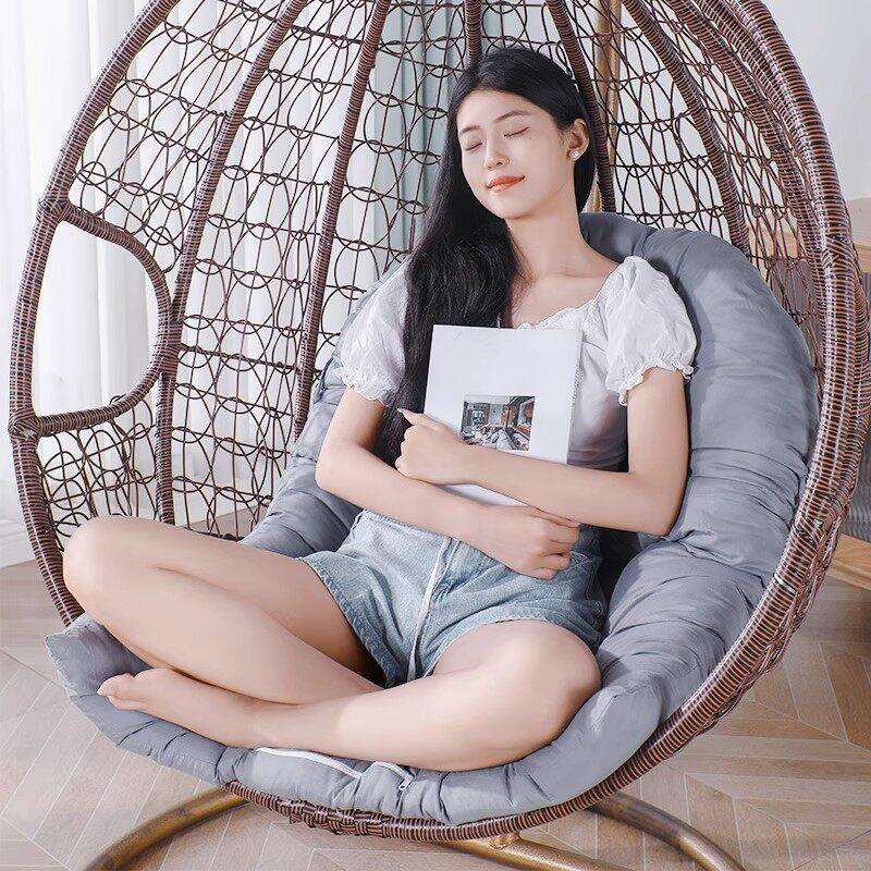 靠垫懒人垫子一体吊椅坐垫千秋加厚藤编椅子坐垫靠背圆形摇篮吊篮