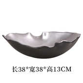 摆件现代样板轻餐桌托盘圆形装 饰房间水果盘家用客厅奢收纳不规则