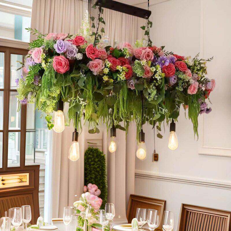 餐厅灯长条绿植灯橱窗阳光房花艺餐桌庭院仿真植物装饰吊灯室内