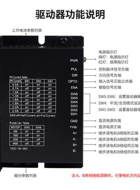 新力川MC425E两相驱动器42步进电机DC18-36V自发脉冲开关量控制