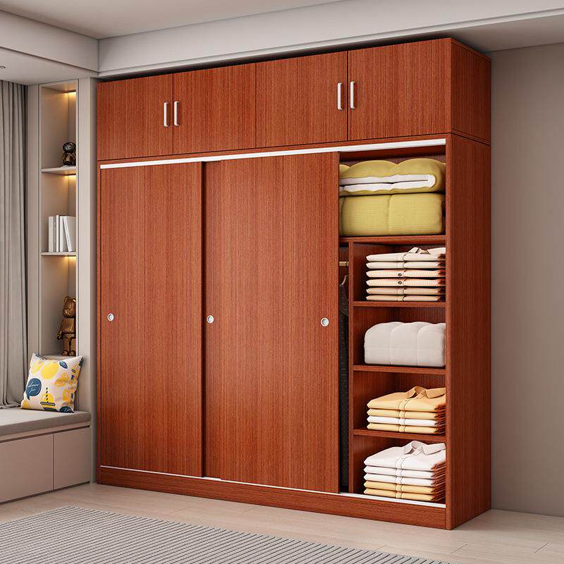 推拉门衣柜家用卧室简易组装出租房衣柜经济小型木质柜子