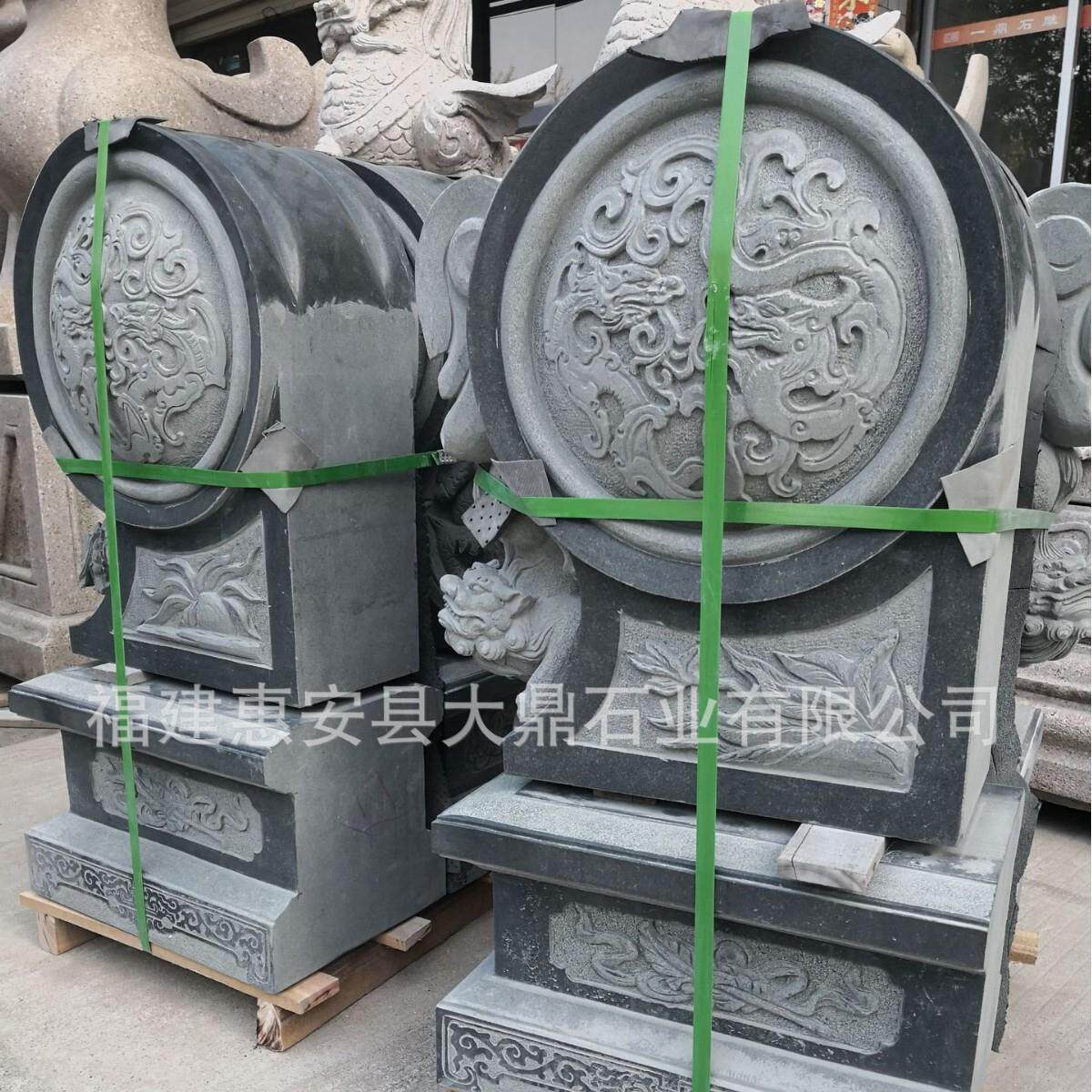 大门抱鼓摆放庭院石雕门鼓供应传统宗祠石鼓花岗石门头石材
