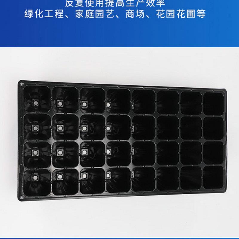 供应育苗盘穴盘托盘pvc种植花卉多肉园艺阳台菜园黑色加厚育苗盘
