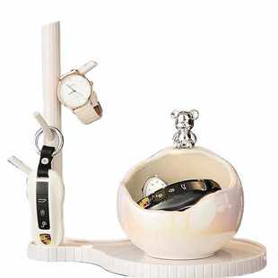 入户门口玄关放钥匙置物架收纳摆件轻奢鞋柜客厅儿童房装饰品