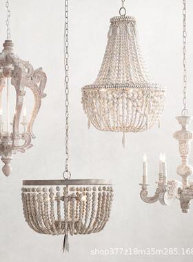 法式轻奢公卧室吊灯客厅SL-1123灯实木装饰灯具儿童房美式复古餐