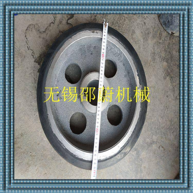 厂家货源供应12寸直径400mm滚轮架橡胶轮 耐磨承重橡胶轮