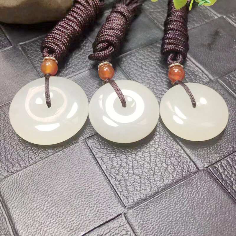 批发 和田玉 白玉平安扣吊坠挂件 男女款