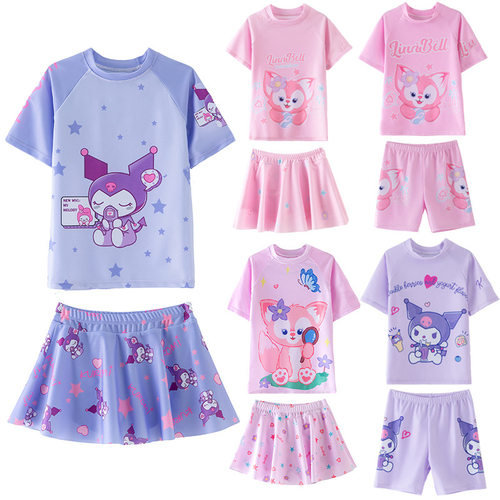 游泳衣小女孩女童中大公主可爱裤