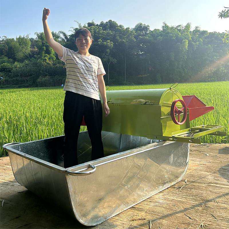 全喂入稻麦脱粒稻谷农用打谷机家用水稻脱粒机小型收割机多功能