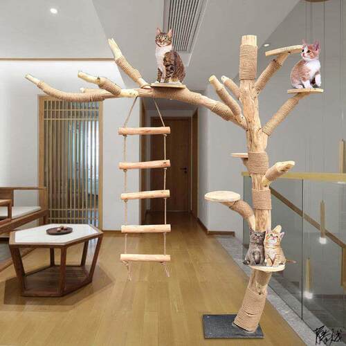 木桩猫爬架假树猫跳台仿藤猫爪板立柱悬挂造型树磨爪器猫抓柱树洞
