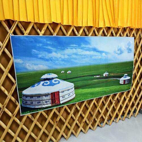 加厚水晶绒挂毯挂画民族风饭店壁画装饰画蒙古元素墙画可定制