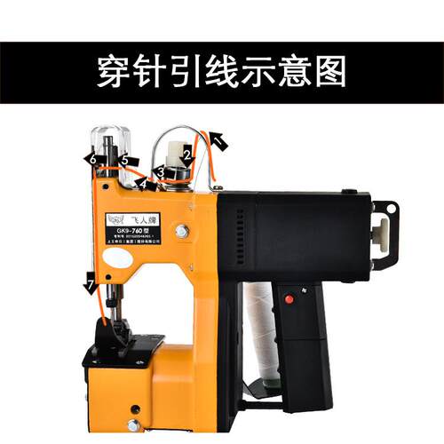 飞人牌布料机缝布机缝包机手提电动封包机编织袋蛇皮袋打包机