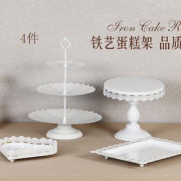 新款欧式艺糕架欧式甜品台糕OJE婚庆道具蕾丝蛋蛋盘铁艺点铁心展