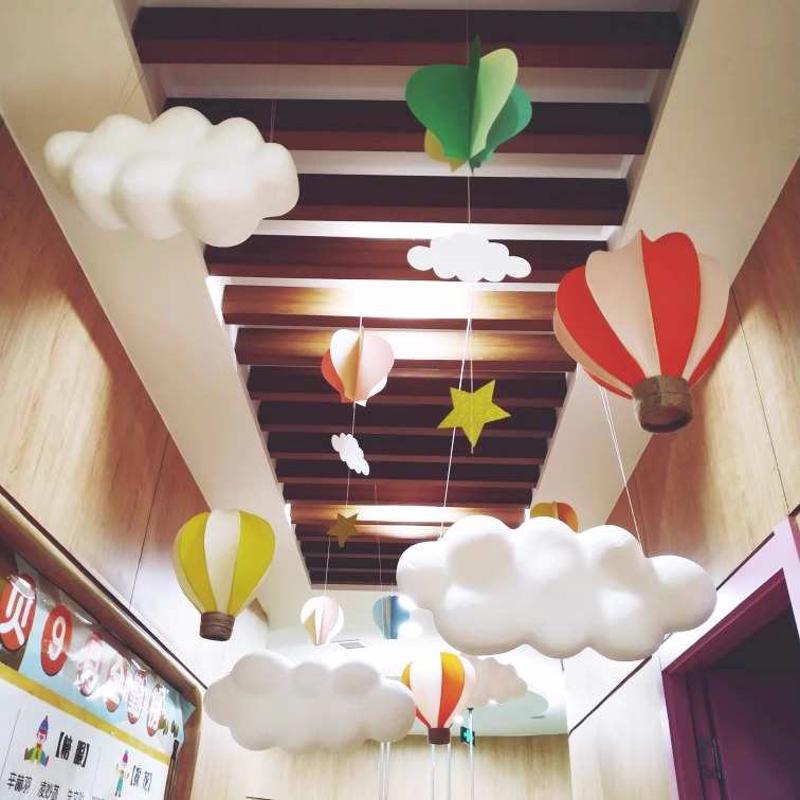 春节泡沫云朵装饰商场氛围美陈空中吊饰店铺橱窗道具4S店展厅布置