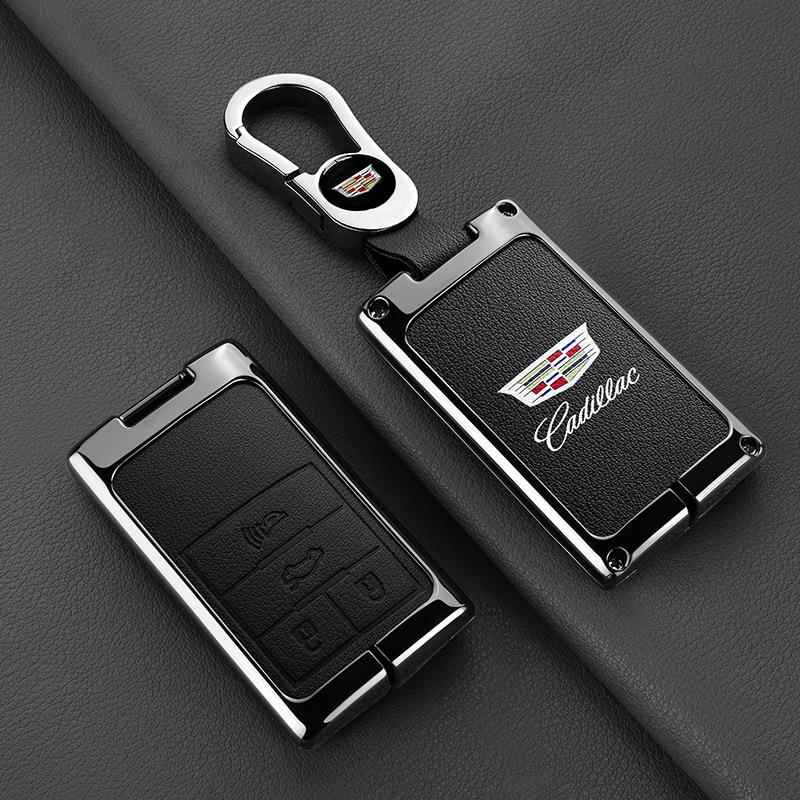 适用老款凯迪拉克钥匙套xts凯雷德srx赛威sls壳cts车包扣遥控改装