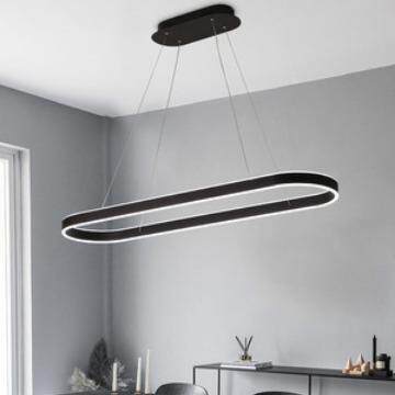 简约现代LED大气办公会议室工作室吊灯椭圆形吧台长方形轻奢吊灯