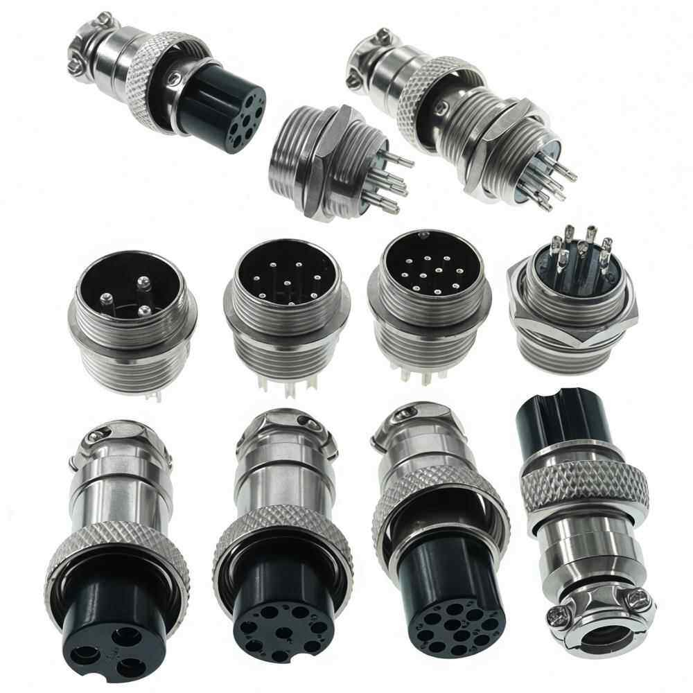 GX12 GX16 GX20-2/3/4/5/6/7/8芯航空插头公头母座对接电缆连接器