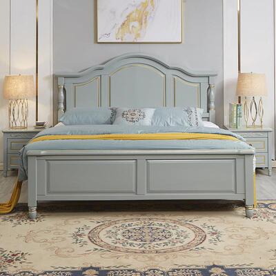 全615#高级实木美2式代双人床1木.5米轻奢床简约现2米大人1米/1米