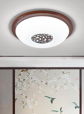 新中式顶灯中国风圆0形LX7001D实木灯卧室走廊过吸道门厅E阳台灯