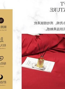 红色套单件PNB结被大红水洗双人欧式婚庆新婚婚棉被罩
