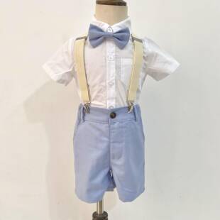 六一儿童节表演礼服夏天男童团体背带西装韩版花童幼儿园毕业套装