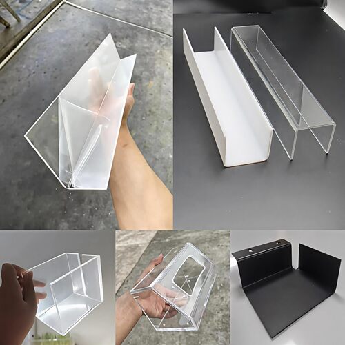 需定制亚克力定制l型u型置物架包边折弯diy长条槽透光热展示架增
