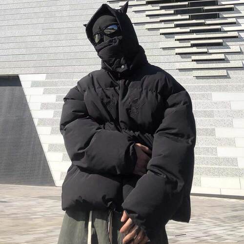 Masked collar hooded bread jacket cotton jacket men's