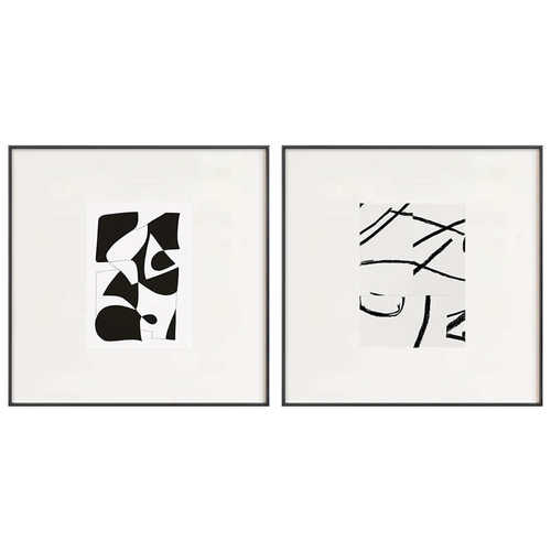 黑白抽象现代简约几何客厅背景墙装饰画玄关走廊卧室书房挂画壁画