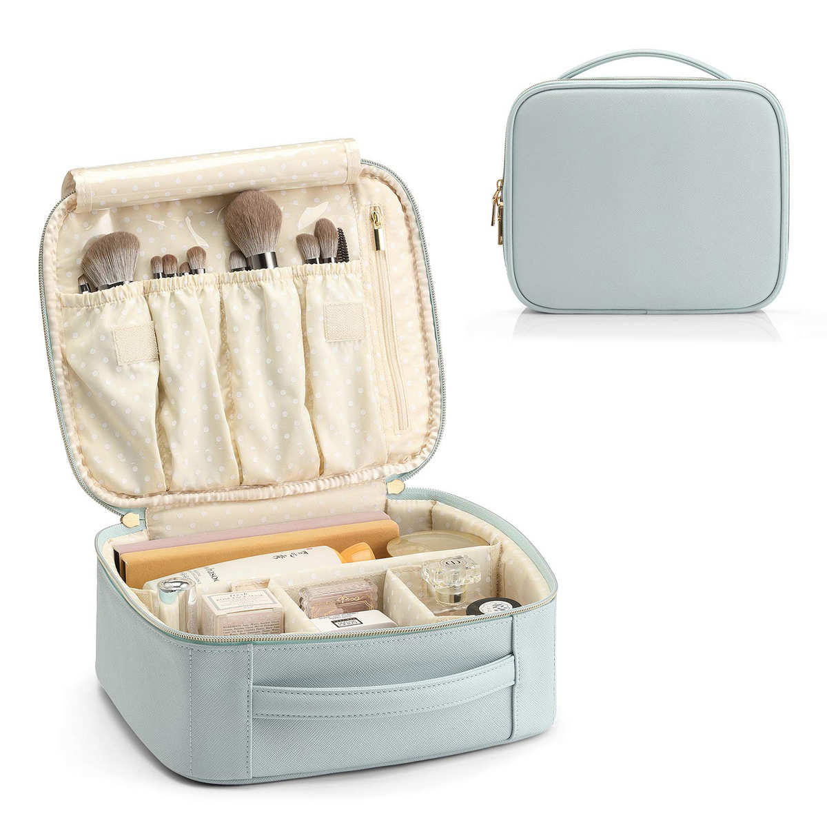 New Handheld Makeup Bag with Cross Pattern Multi functional