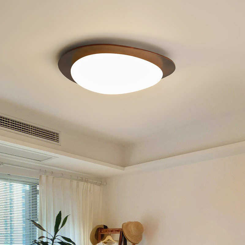 复古侘寂风木纹饿卵石卧室吸顶灯护眼全光谱高级儿童房书房过道灯,家装灯饰光源,智能吸顶灯,淘宝优惠券,粉丝福利购,淘宝优惠卷