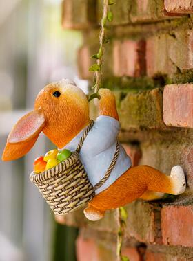 装饰阳台动物壁挂小兔子挂盆爬户外挂件可爱造景家居藤装饰品庭院