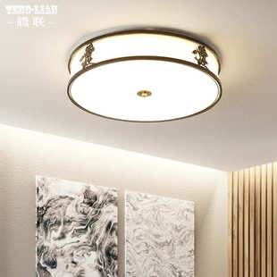 美式全别墅卧室门前房间吸顶灯具楼梯吸顶灯过道客房阳台铜简约灯