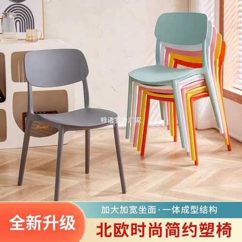 塑料椅子加厚成人家居餐椅简约靠背休闲椅会议室洽谈椅餐厅排挡椅