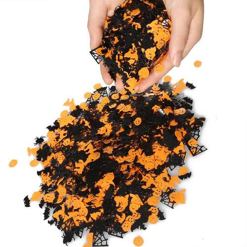 Halloween party throw confetti pumpkin Spider witch bat glit