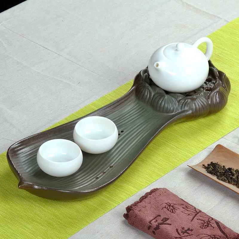 陶瓷OWP干泡茶盘水logo蓄简式壶养壶托干泡台茶台承家用茶空间约