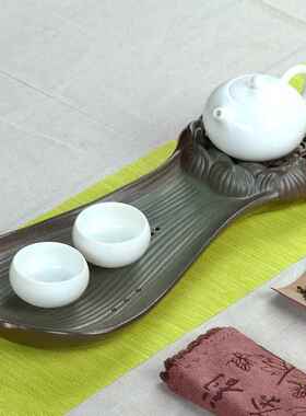 陶瓷OWP干泡茶盘水logo蓄简式壶养壶托干泡台茶台承家用茶空间约