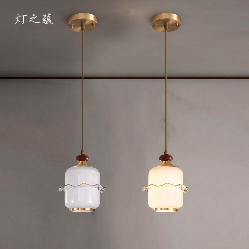 全铜餐厅灯吊灯三头新中式现代简约饭厅吧台灯具创意个性餐吊灯饰