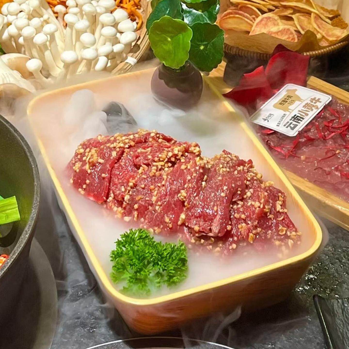 密胺木纹自助饭厅冒菜麻辣烫菜品展示盒旋转火锅盘子商用蔬菜盆