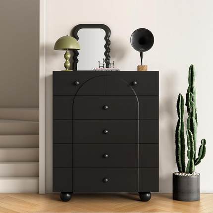 轻奢极简黑色斗柜小XS-GY-DG户型客电厅沙发视边柜卧室床m尾收纳