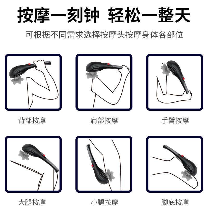 新款充电颈部按摩器家用电动全身按摩锤便携式手持腰部按摩仪批发