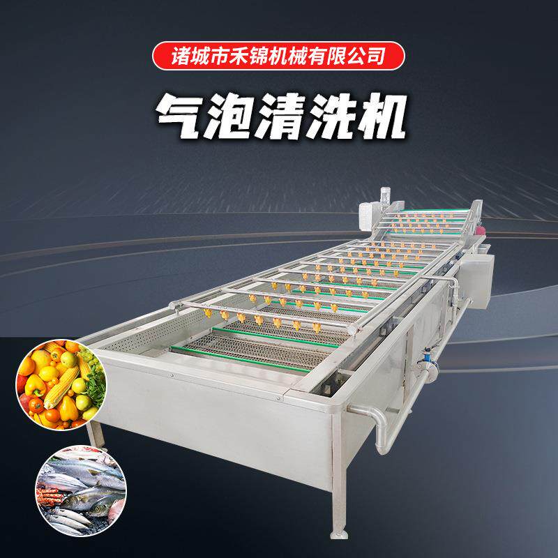 果蔬气泡清洗洗葱机高压喷淋秋葵清洗机加工流水线设备自动清洗
