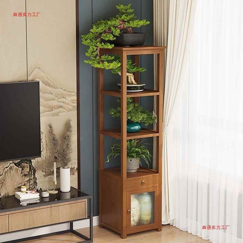 转角置物架耐用角柜客厅沙发墙角置物柜大容量摆件架子复古转角柜