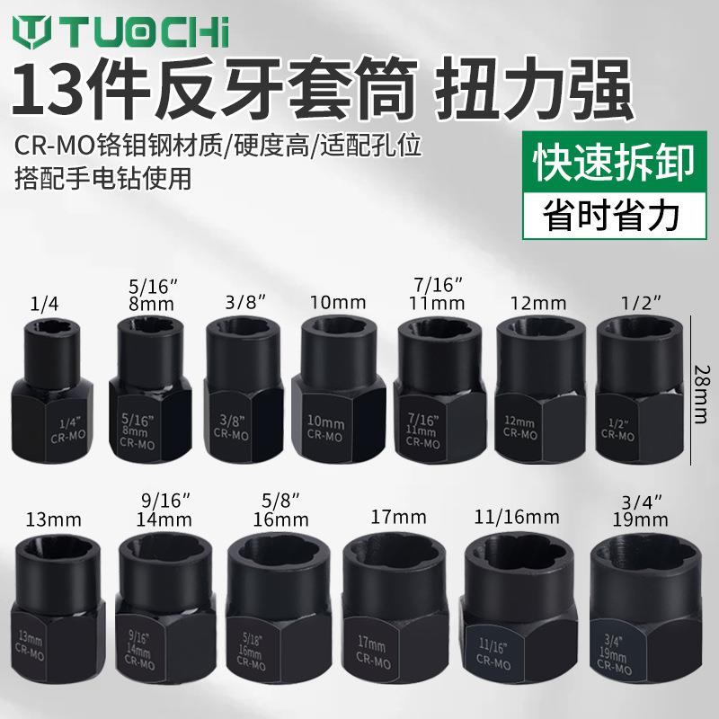 4件套头螺丝取出器丝锥断丝螺9滑牙取DQO断断螺丝反丝母倒丝器工