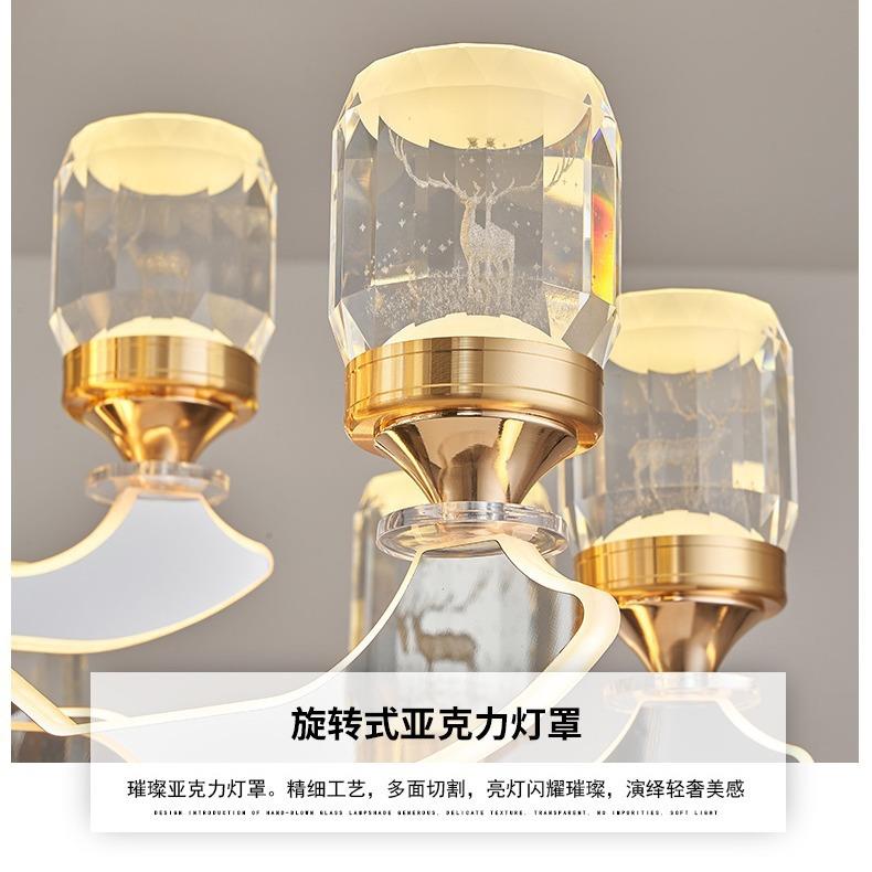 客厅水晶205吊灯202轻5年款奢后现代简约大灯气别墅大新厅灯臂发