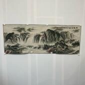 古玩织锦画挂画苏绣刺绣画唐卡山水风景图锦绣江山装 饰挂件