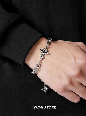 Retro Flame Cross Bracelet For Men Woman Hip Hop Titanium St